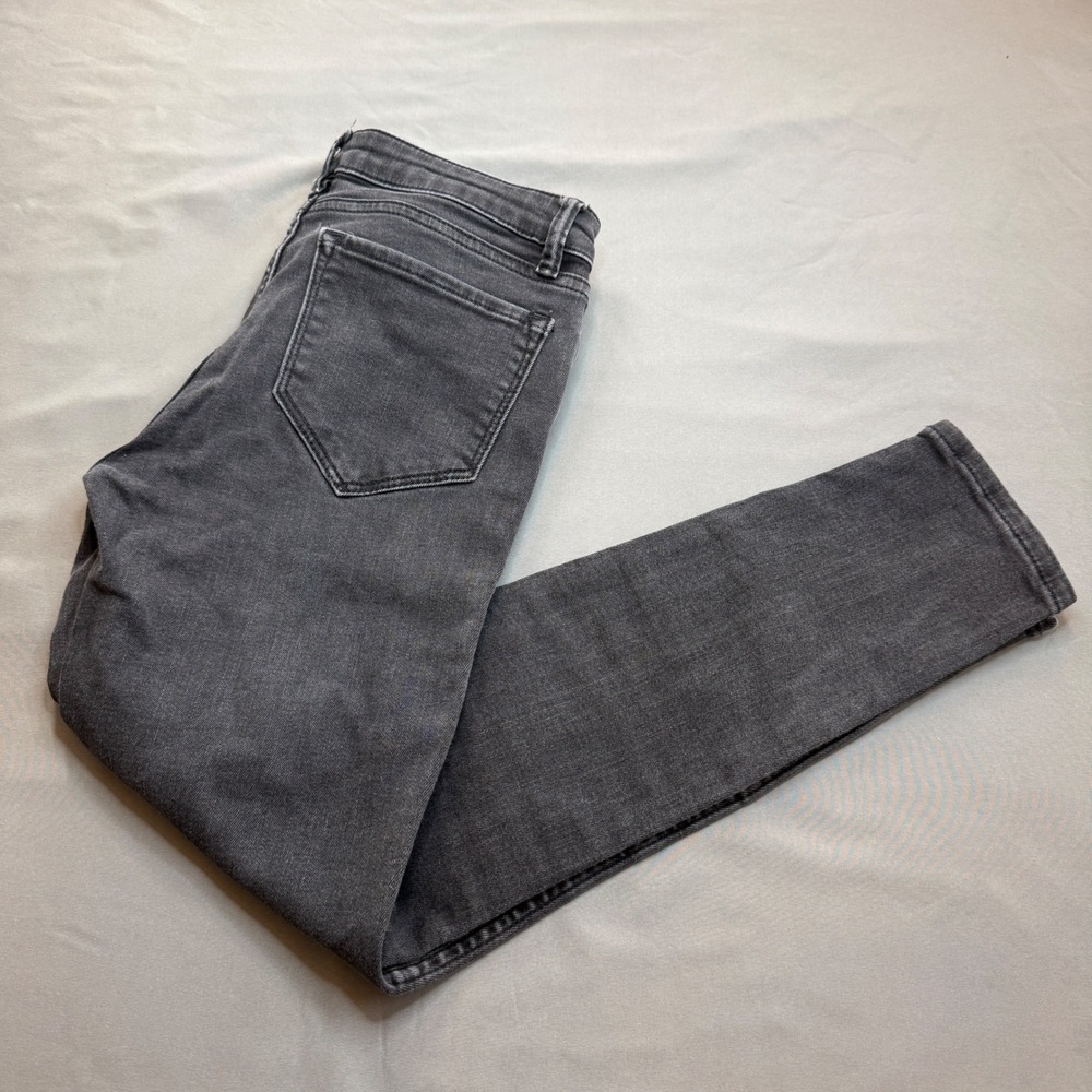 AllSaints Womens Skinny‎ Moto Panelled Jeans Biker Cropped Black Grey Size 27